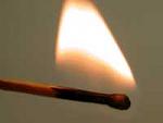 hot flame of a match
