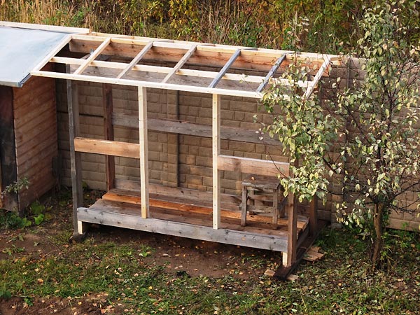 Каркас сарая для дров