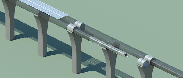 Две трубы с солнечными батареями на железобетонных опорах